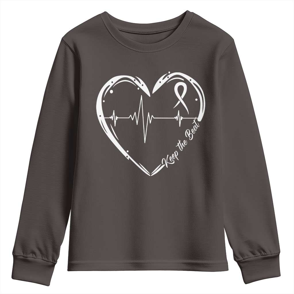 CHD Heart Disease Awareness Youth Sweatshirt Wear Red Keep The Beat Heart Health TS10 Dark Chocolate Print Your Wear