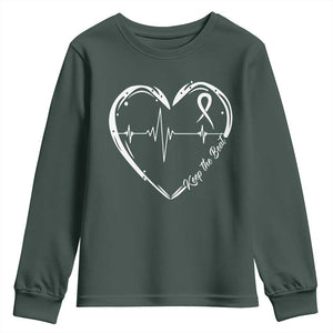 CHD Heart Disease Awareness Youth Sweatshirt Wear Red Keep The Beat Heart Health TS10 Dark Forest Green Print Your Wear