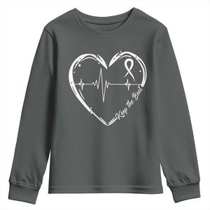 CHD Heart Disease Awareness Youth Sweatshirt Wear Red Keep The Beat Heart Health TS10 Dark Heather Print Your Wear