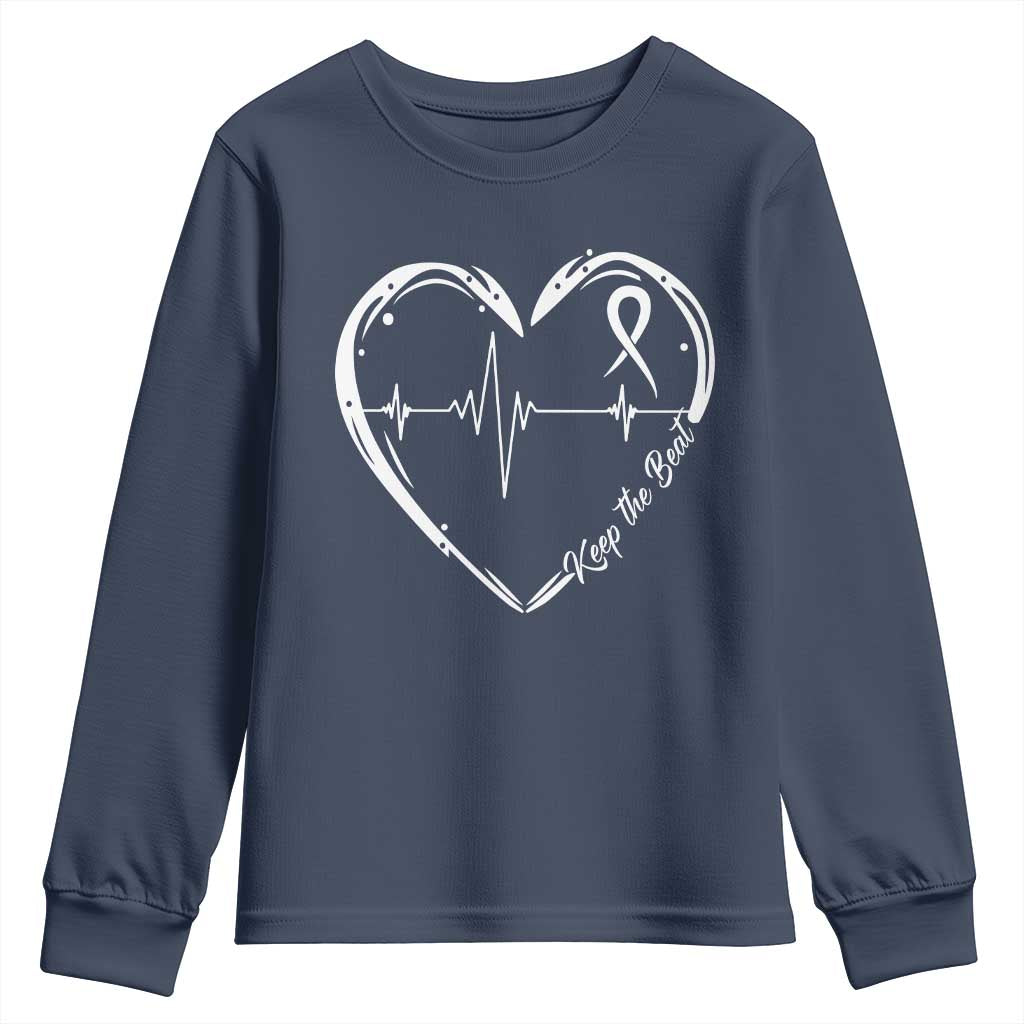 CHD Heart Disease Awareness Youth Sweatshirt Wear Red Keep The Beat Heart Health TS10 Navy Print Your Wear