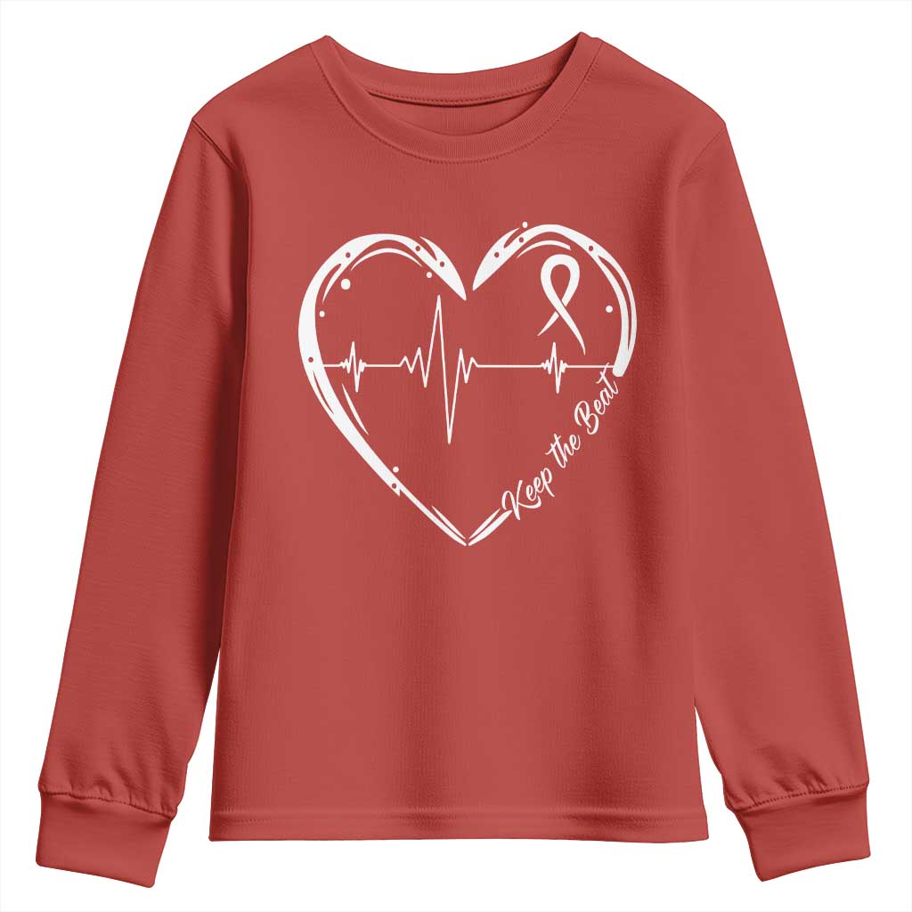 CHD Heart Disease Awareness Youth Sweatshirt Wear Red Keep The Beat Heart Health TS10 Red Print Your Wear
