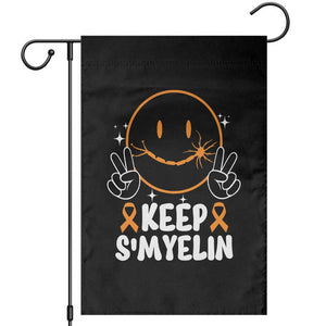Multiple Sclerosis Awareness Garden Flag Keep Smyelin Orange Ribbon MS Support TS10 Black Print Your Wear