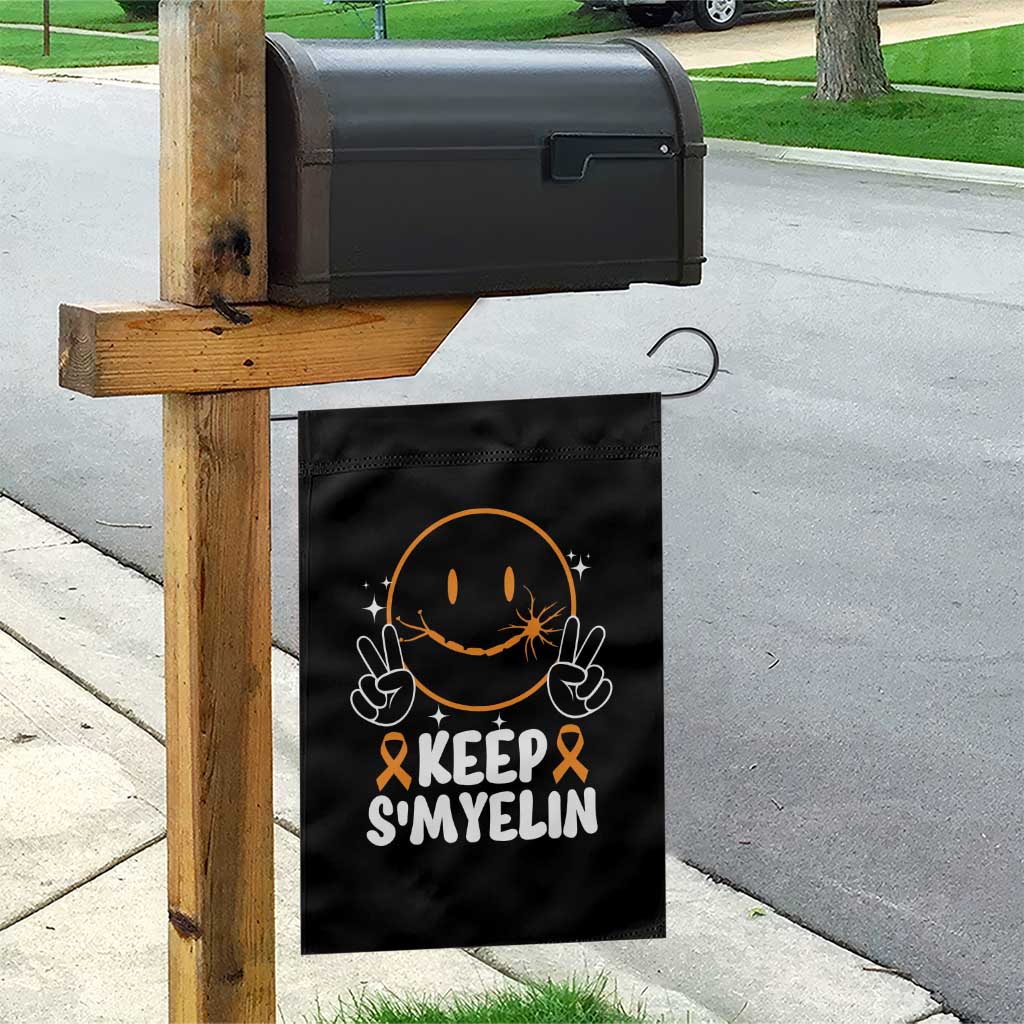 Multiple Sclerosis Awareness Garden Flag Keep Smyelin Orange Ribbon MS Support TS10 Print Your Wear