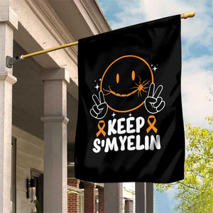 Multiple Sclerosis Awareness Garden Flag Keep Smyelin Orange Ribbon MS Support TS10 Print Your Wear