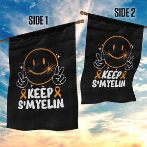Multiple Sclerosis Awareness Garden Flag Keep Smyelin Orange Ribbon MS Support TS10 Print Your Wear