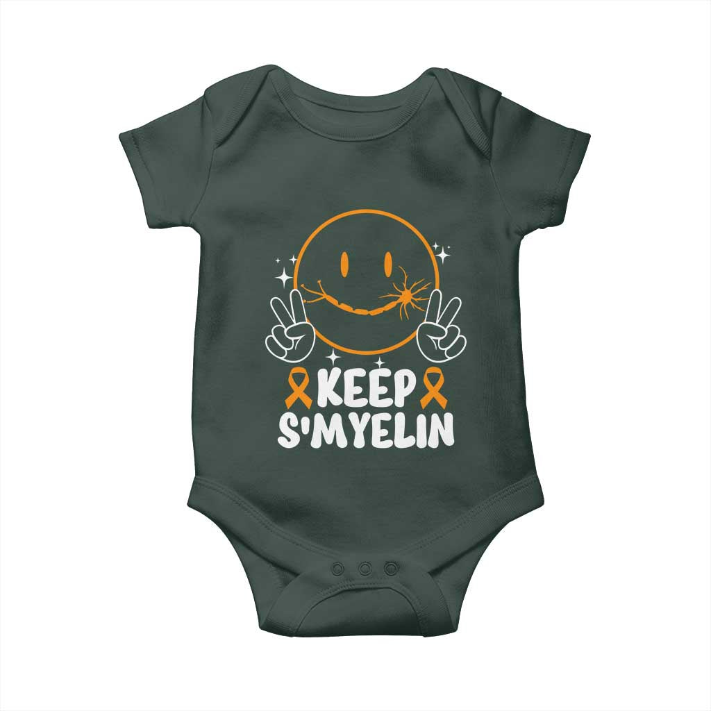 Multiple Sclerosis Awareness Baby Onesie Keep Smyelin Orange Ribbon MS Support TS10 Print Your Wear