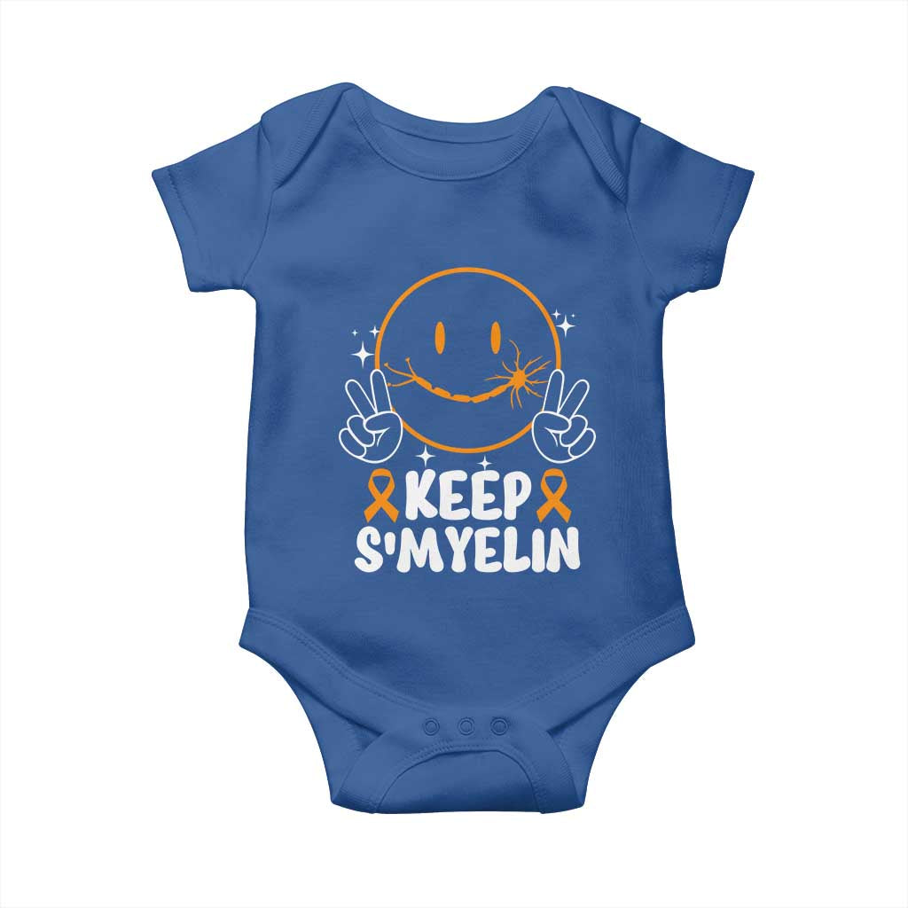 Multiple Sclerosis Awareness Baby Onesie Keep Smyelin Orange Ribbon MS Support TS10 Royal Blue Print Your Wear