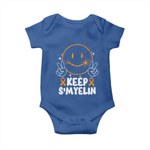 Multiple Sclerosis Awareness Baby Onesie Keep Smyelin Orange Ribbon MS Support TS10 Royal Blue Print Your Wear
