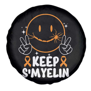 Multiple Sclerosis Awareness Spare Tire Cover Keep Smyelin Orange Ribbon MS Support TS10 Print Your Wear
