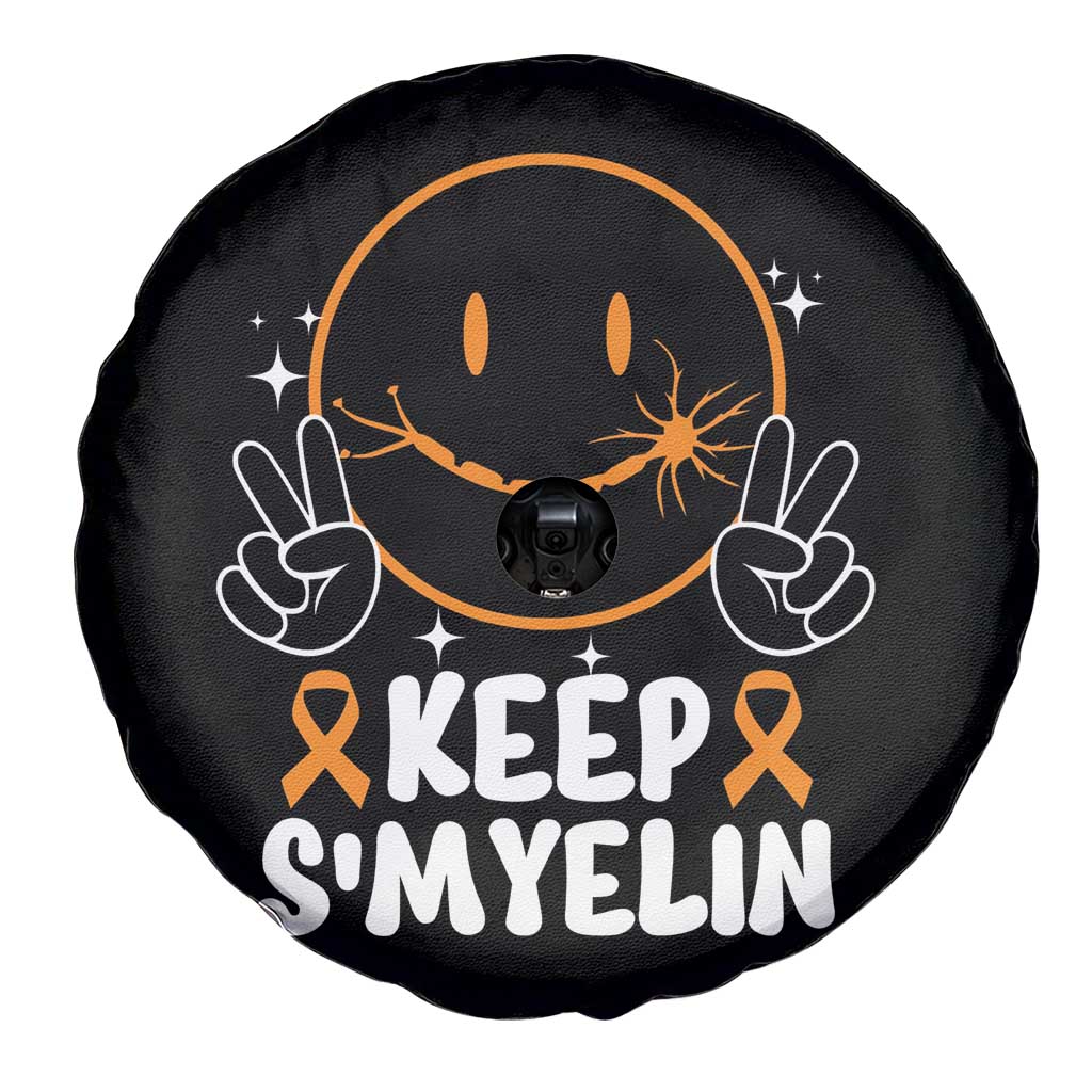 Multiple Sclerosis Awareness Spare Tire Cover Keep Smyelin Orange Ribbon MS Support TS10 Print Your Wear