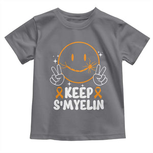 Multiple Sclerosis Awareness Toddler T Shirt Keep Smyelin Orange Ribbon MS Support TS10 Charcoal Print Your Wear