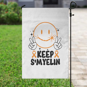 Multiple Sclerosis Awareness Garden Flag Keep Smyelin MS Support TS10 Print Your Wear