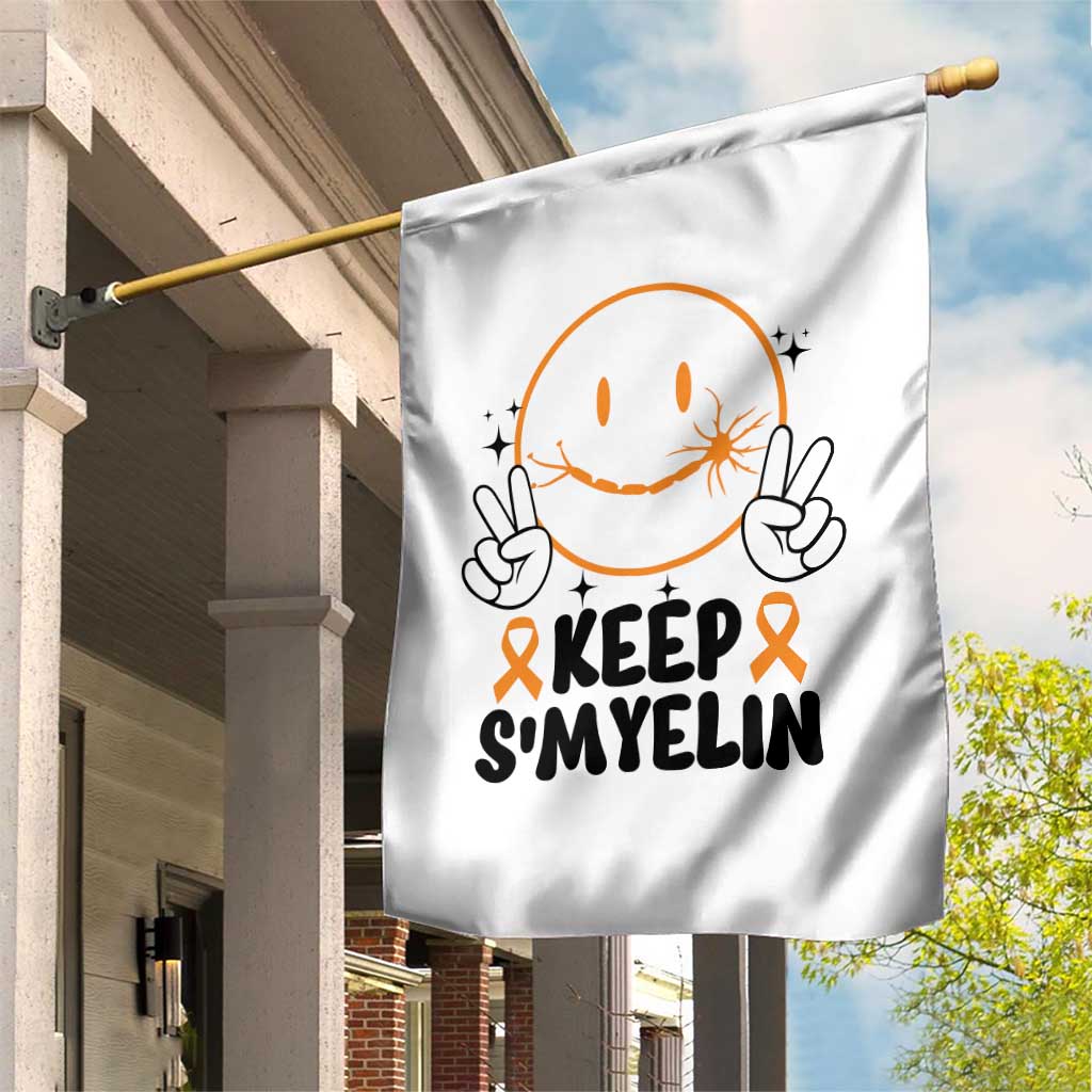 Multiple Sclerosis Awareness Garden Flag Keep Smyelin MS Support TS10 Print Your Wear