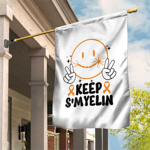 Multiple Sclerosis Awareness Garden Flag Keep Smyelin MS Support TS10 Print Your Wear