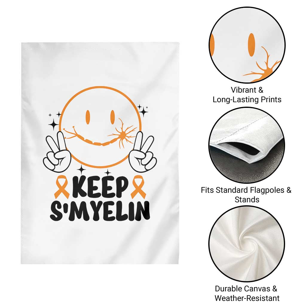 Multiple Sclerosis Awareness Garden Flag Keep Smyelin MS Support TS10 Print Your Wear
