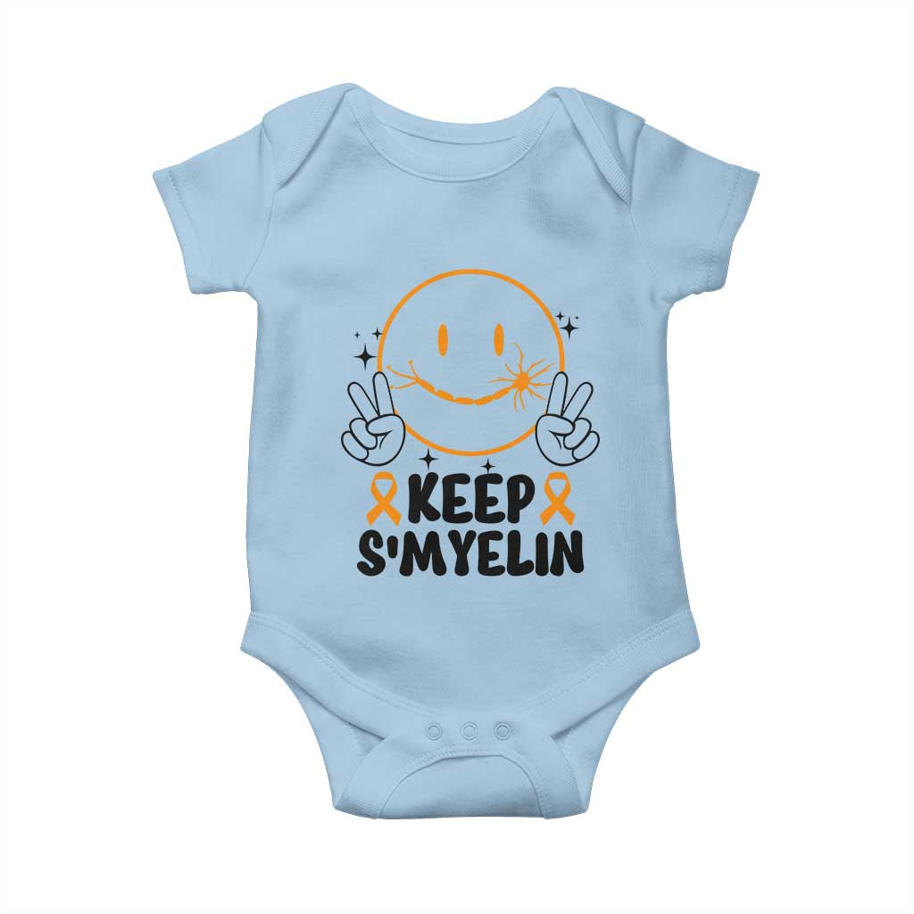 Multiple Sclerosis Awareness Baby Onesie Keep Smyelin MS Support TS10 Light Blue Print Your Wear