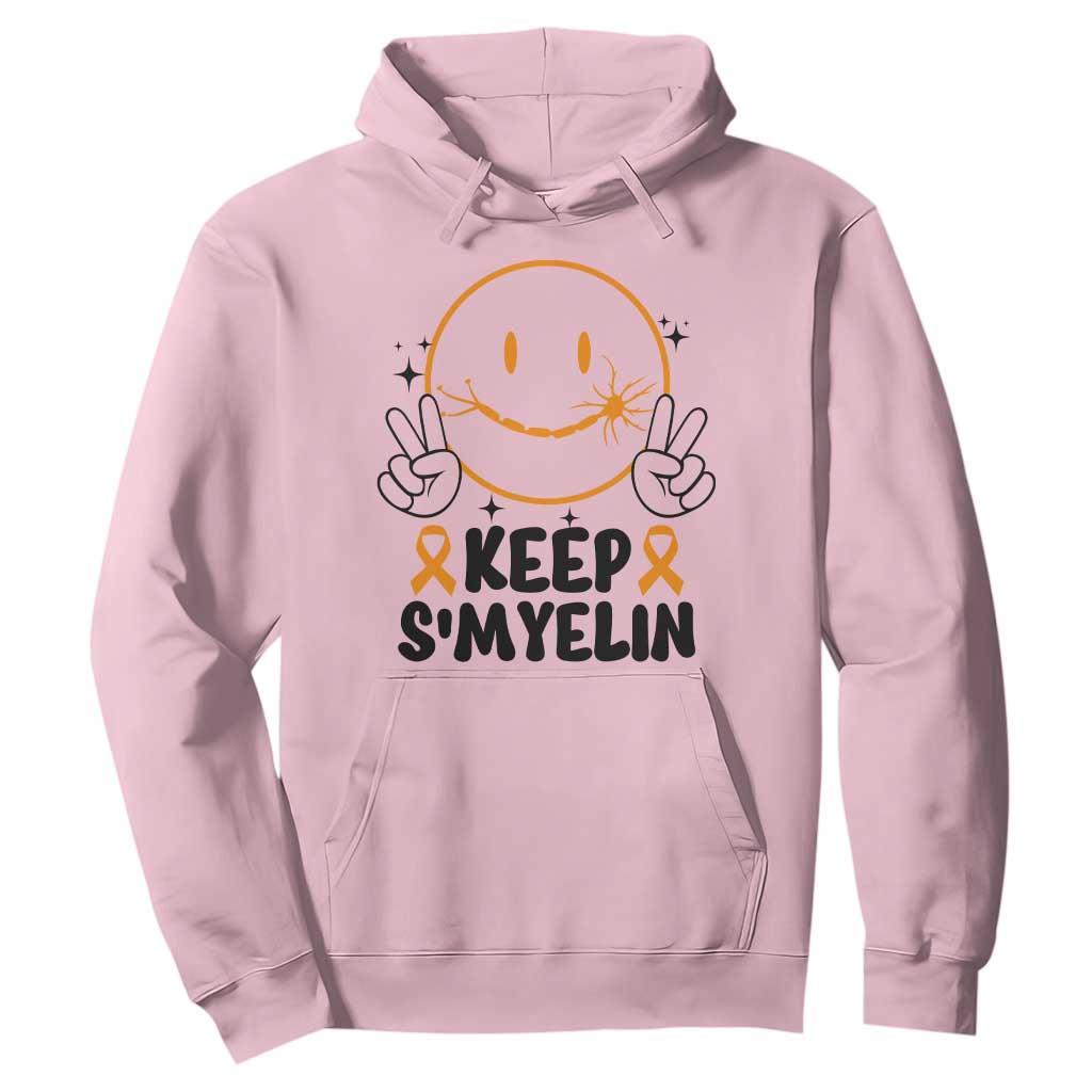 Multiple Sclerosis Awareness Hoodie Keep Smyelin MS Support TS10 Light Pink Print Your Wear