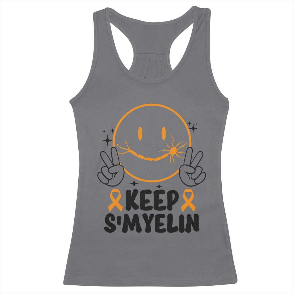 Multiple Sclerosis Awareness Racerback Tank Top Keep Smyelin MS Support TS10 Charcoal Print Your Wear