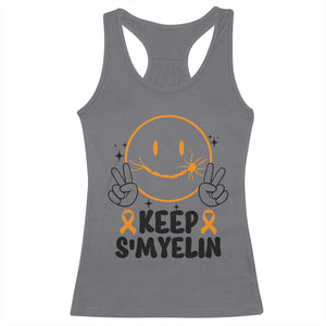 Multiple Sclerosis Awareness Racerback Tank Top Keep Smyelin MS Support TS10 Charcoal Print Your Wear