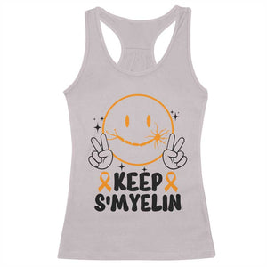Multiple Sclerosis Awareness Racerback Tank Top Keep Smyelin MS Support TS10 Ice Gray Print Your Wear