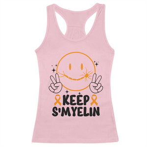 Multiple Sclerosis Awareness Racerback Tank Top Keep Smyelin MS Support TS10 Light Pink Print Your Wear