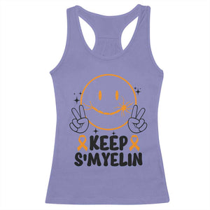 Multiple Sclerosis Awareness Racerback Tank Top Keep Smyelin MS Support TS10 Violet Print Your Wear