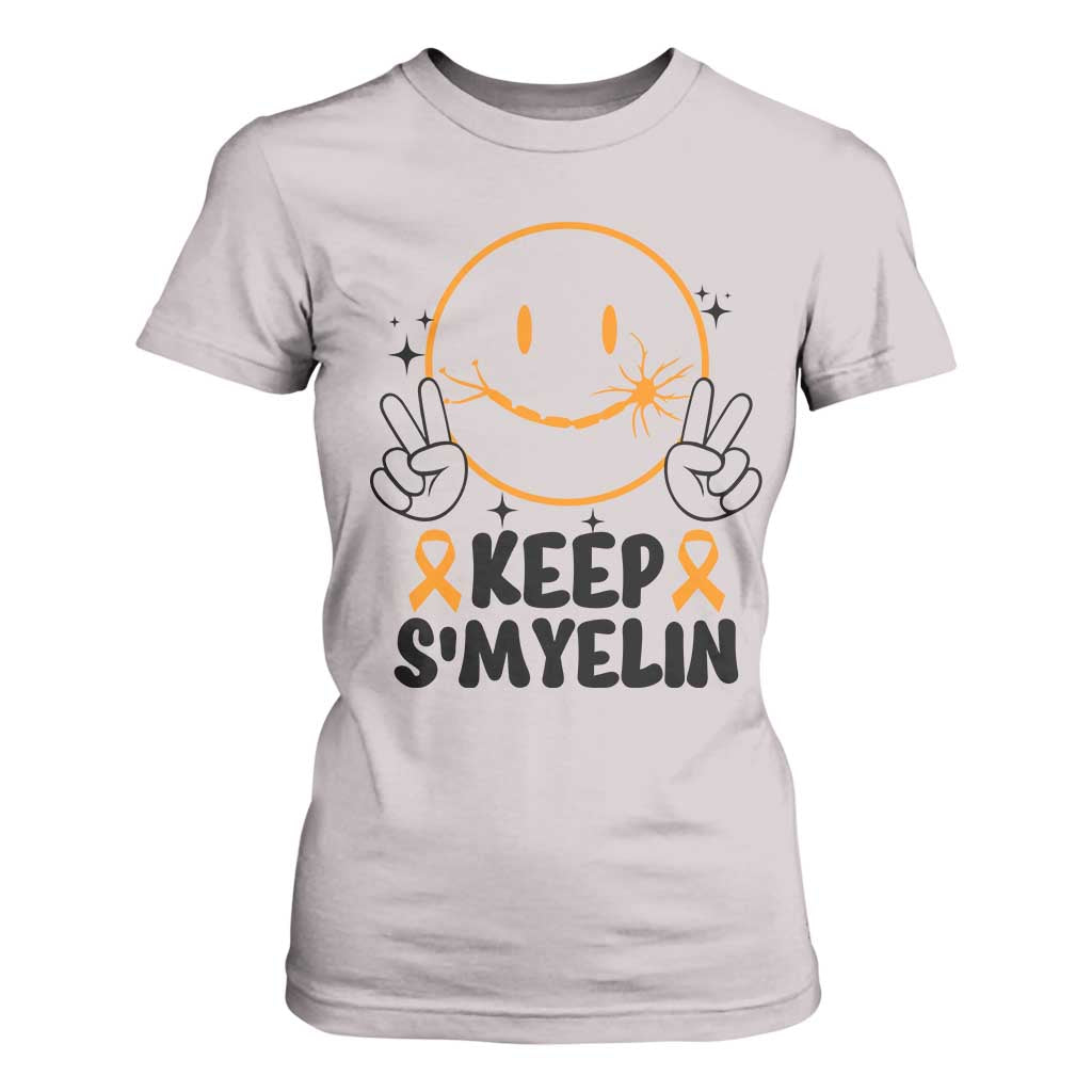 Multiple Sclerosis Awareness T Shirt For Women Keep Smyelin MS Support TS10 Ice Gray Print Your Wear