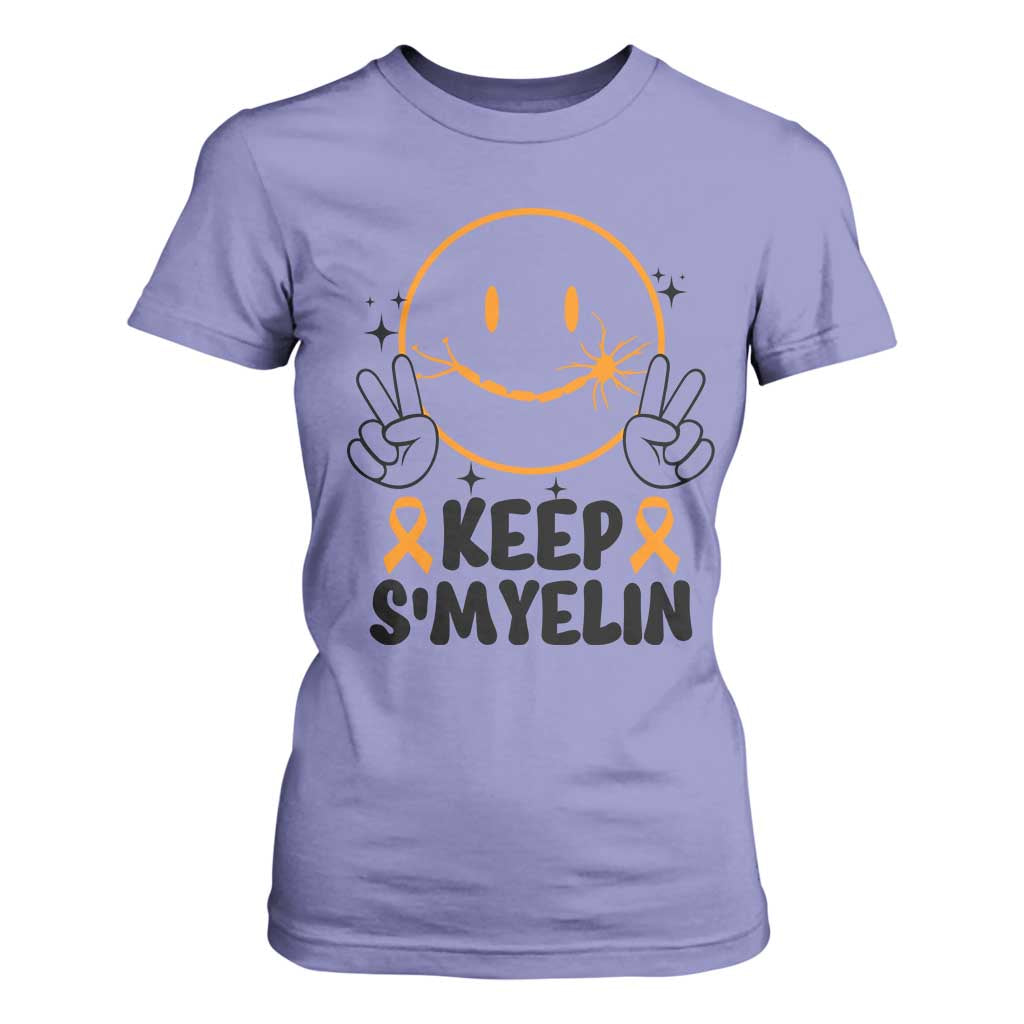 Multiple Sclerosis Awareness T Shirt For Women Keep Smyelin MS Support TS10 Violet Print Your Wear