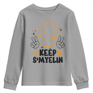 Multiple Sclerosis Awareness Youth Sweatshirt Keep Smyelin MS Support TS10 Sport Gray Print Your Wear