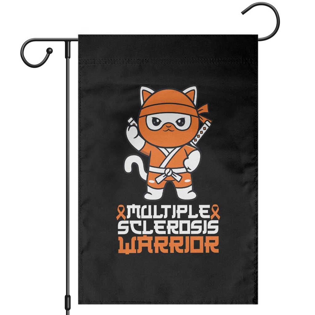 Multiple Sclerosis Warrior Garden Flag Orange Ribbon MS Ninja TS10 Black Print Your Wear
