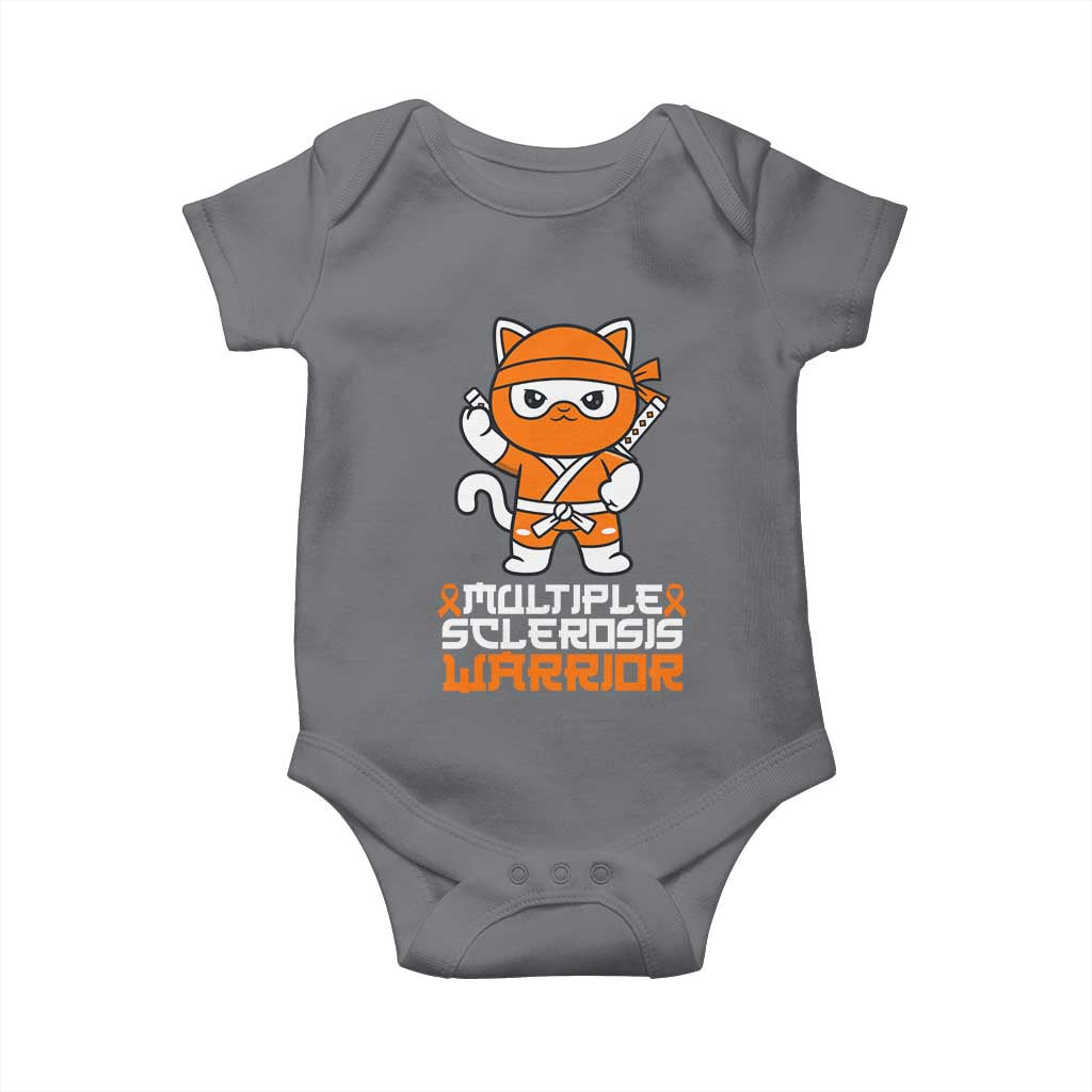Multiple Sclerosis Warrior Baby Onesie Orange Ribbon MS Ninja TS10 Charcoal Print Your Wear