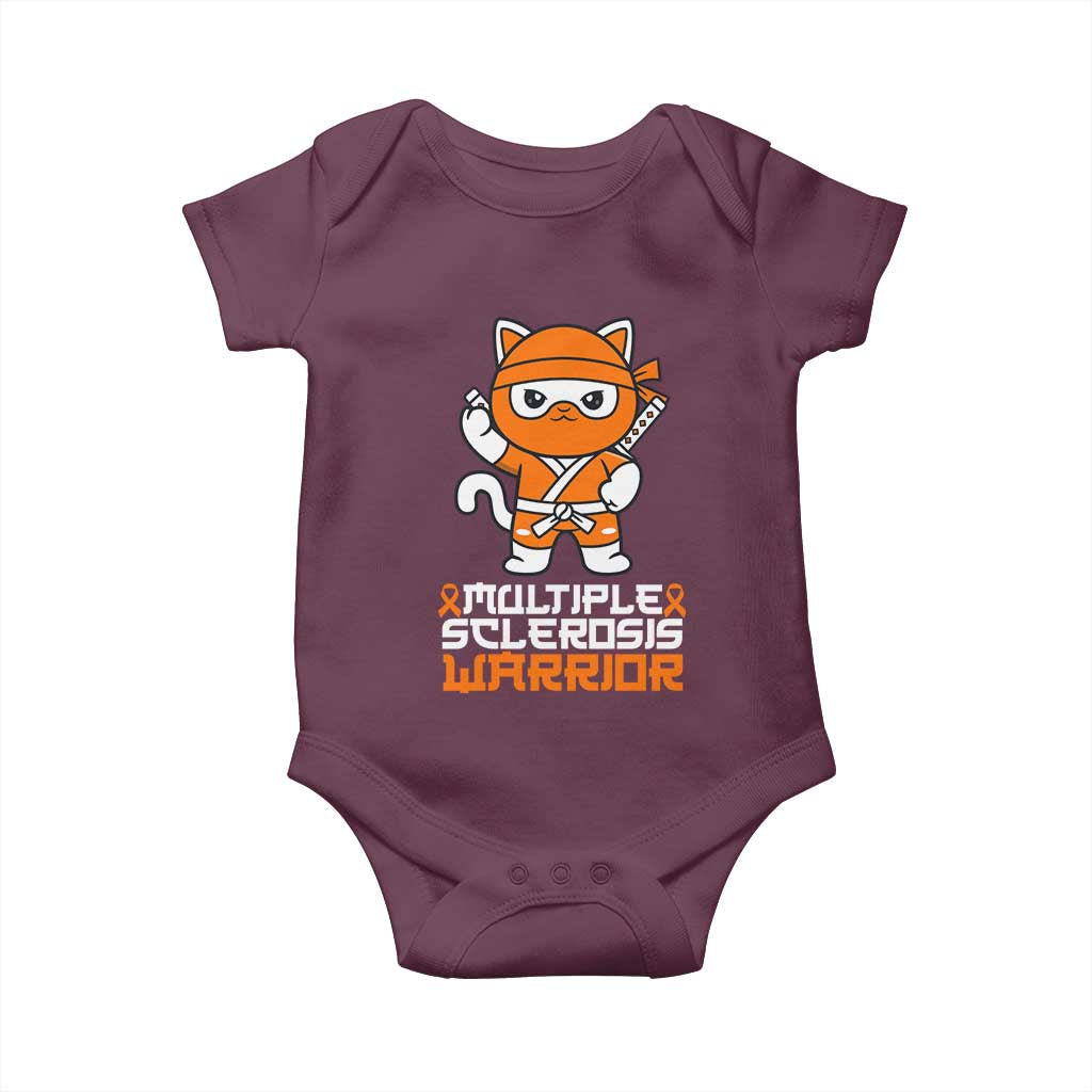 Multiple Sclerosis Warrior Baby Onesie Orange Ribbon MS Ninja TS10 Maroon Print Your Wear