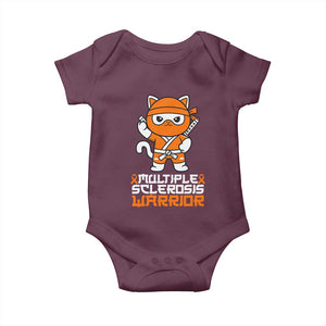Multiple Sclerosis Warrior Baby Onesie Orange Ribbon MS Ninja TS10 Maroon Print Your Wear