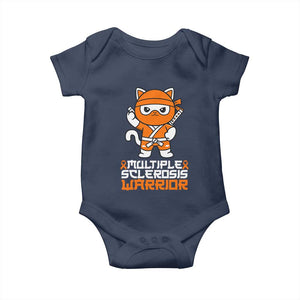 Multiple Sclerosis Warrior Baby Onesie Orange Ribbon MS Ninja TS10 Navy Print Your Wear