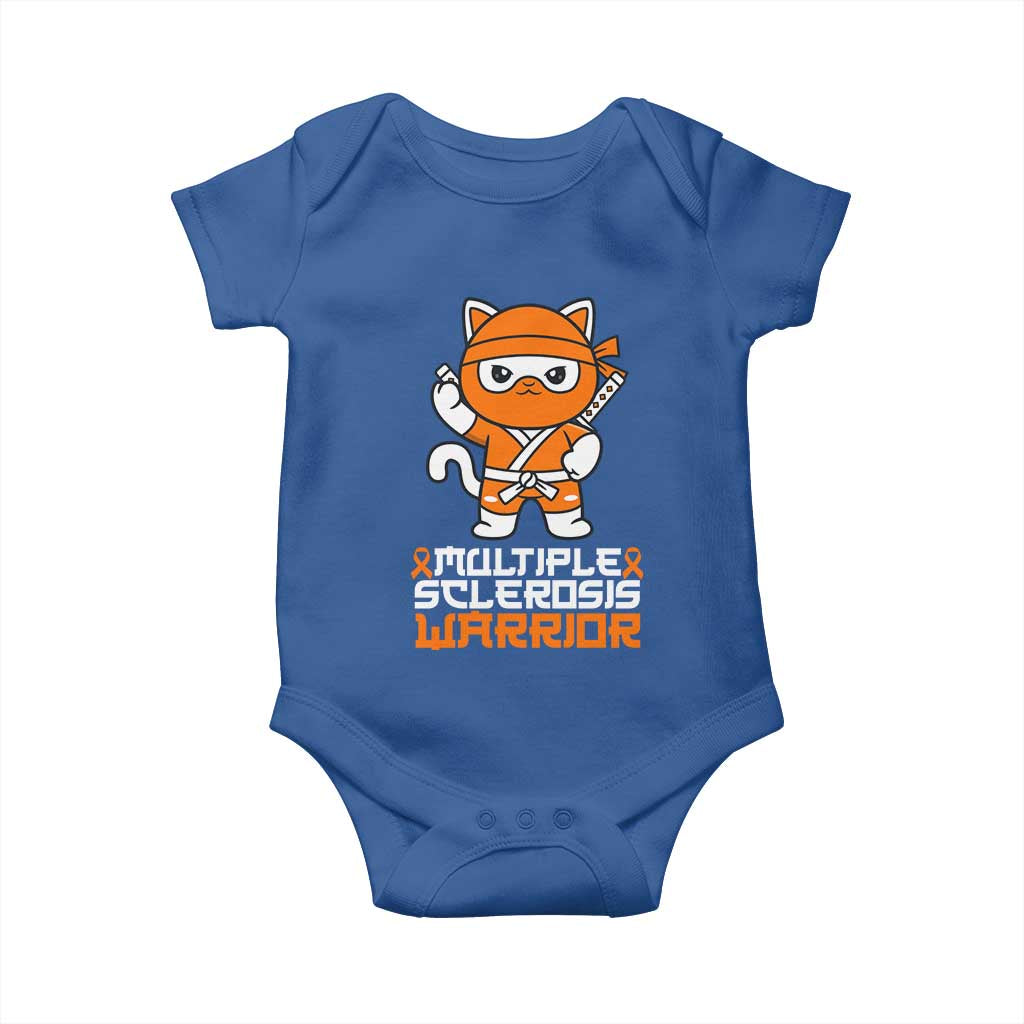 Multiple Sclerosis Warrior Baby Onesie Orange Ribbon MS Ninja TS10 Royal Blue Print Your Wear