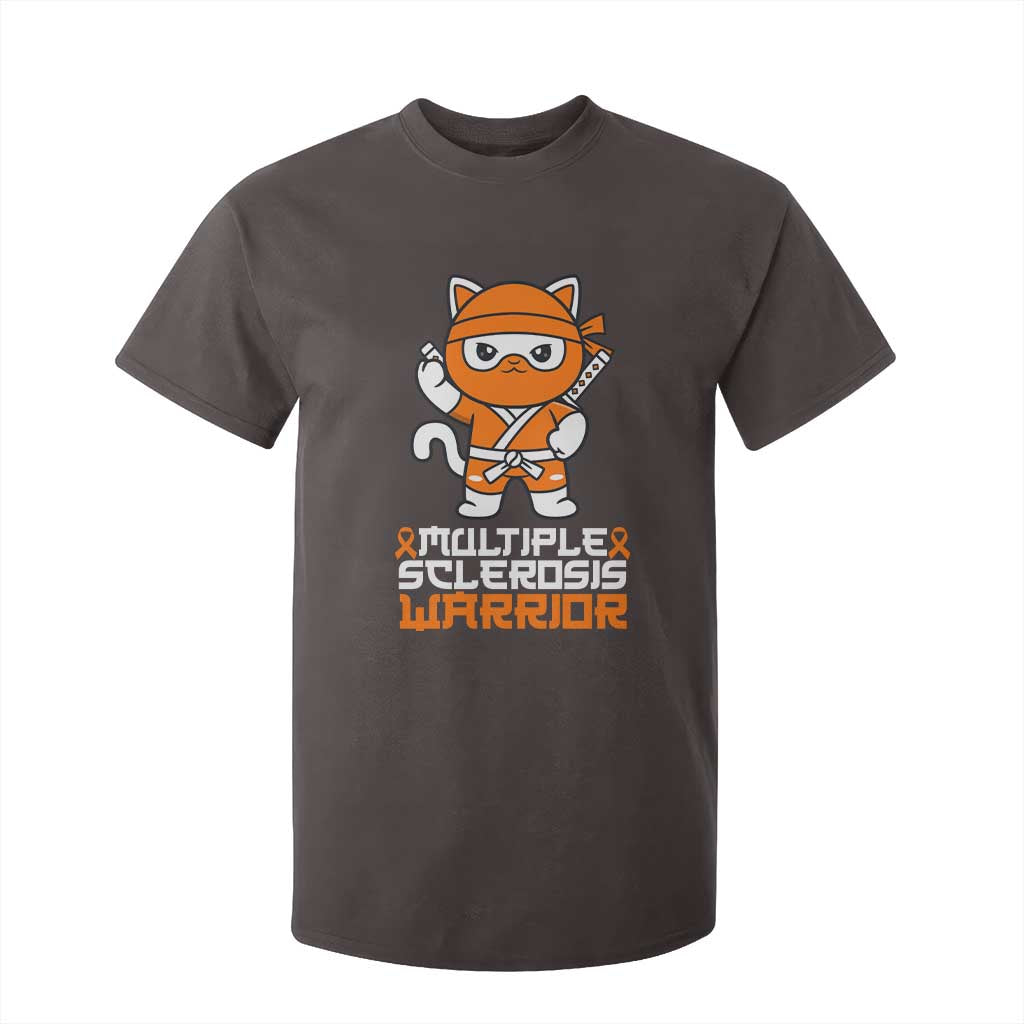Multiple Sclerosis Warrior T Shirt For Kid Orange Ribbon MS Ninja TS10 Dark Chocolate Print Your Wear