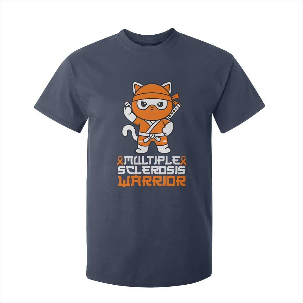 Multiple Sclerosis Warrior T Shirt For Kid Orange Ribbon MS Ninja TS10 Navy Print Your Wear