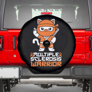 Multiple Sclerosis Warrior Spare Tire Cover Orange Ribbon MS Ninja TS10 Black Print Your Wear