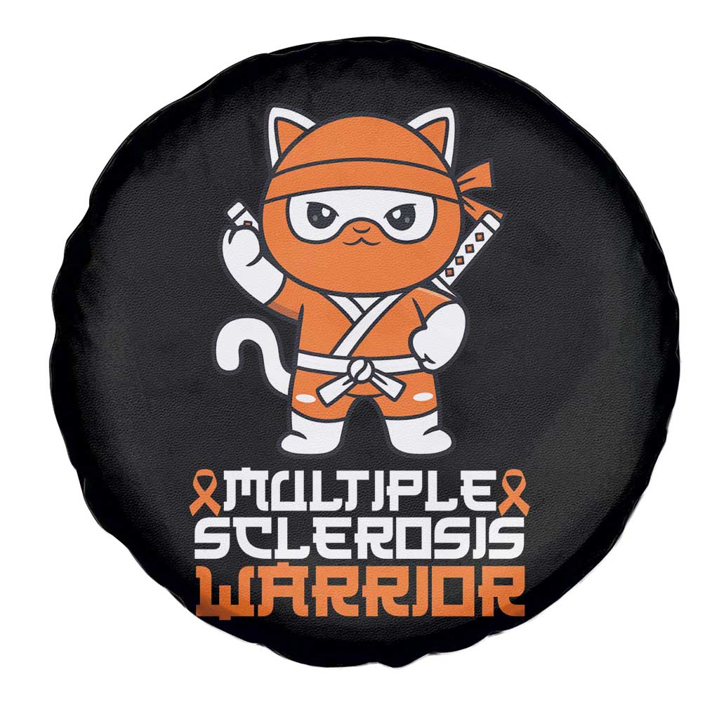 Multiple Sclerosis Warrior Spare Tire Cover Orange Ribbon MS Ninja TS10 Print Your Wear