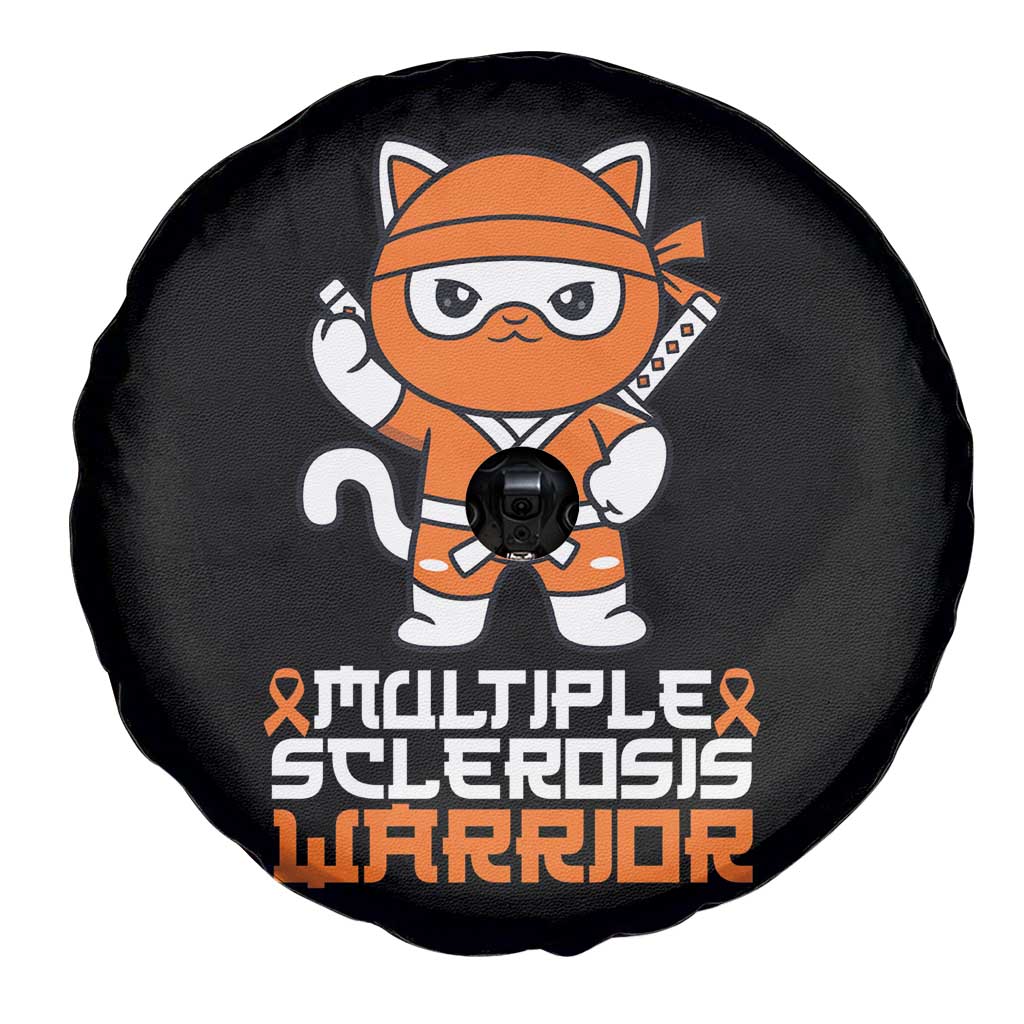 Multiple Sclerosis Warrior Spare Tire Cover Orange Ribbon MS Ninja TS10 Print Your Wear