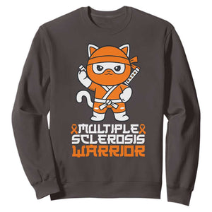 Multiple Sclerosis Warrior Sweatshirt Orange Ribbon MS Ninja TS10 Dark Chocolate Print Your Wear