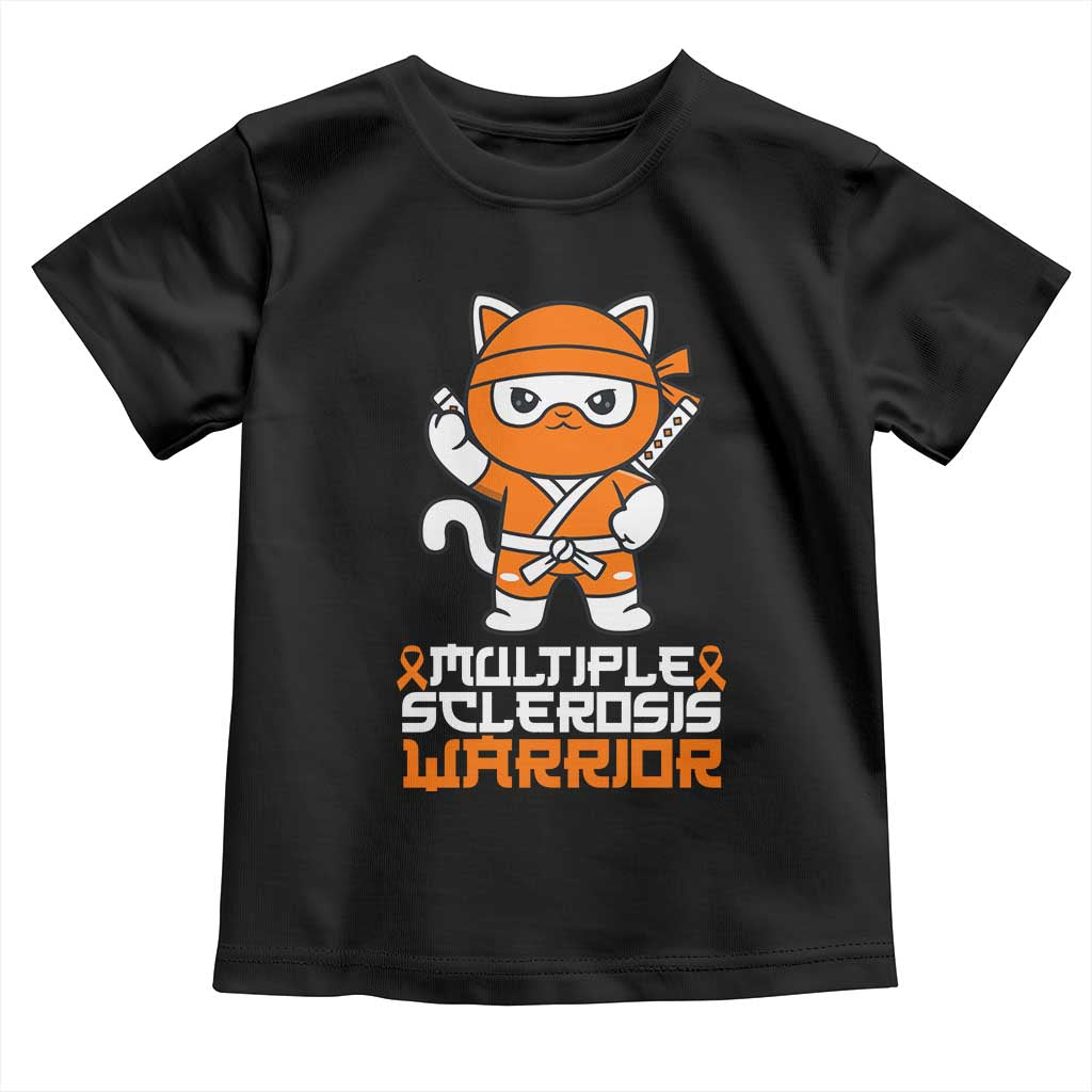 Multiple Sclerosis Warrior Toddler T Shirt Orange Ribbon MS Ninja TS10 Black Print Your Wear