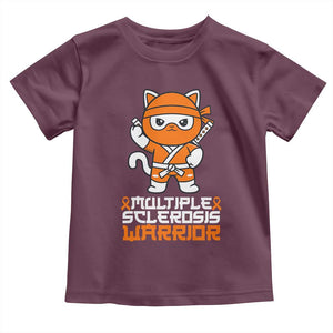 Multiple Sclerosis Warrior Toddler T Shirt Orange Ribbon MS Ninja TS10 Maroon Print Your Wear