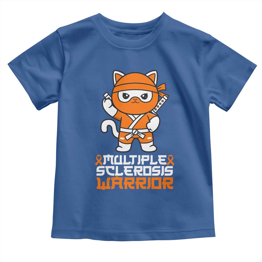 Multiple Sclerosis Warrior Toddler T Shirt Orange Ribbon MS Ninja TS10 Royal Blue Print Your Wear