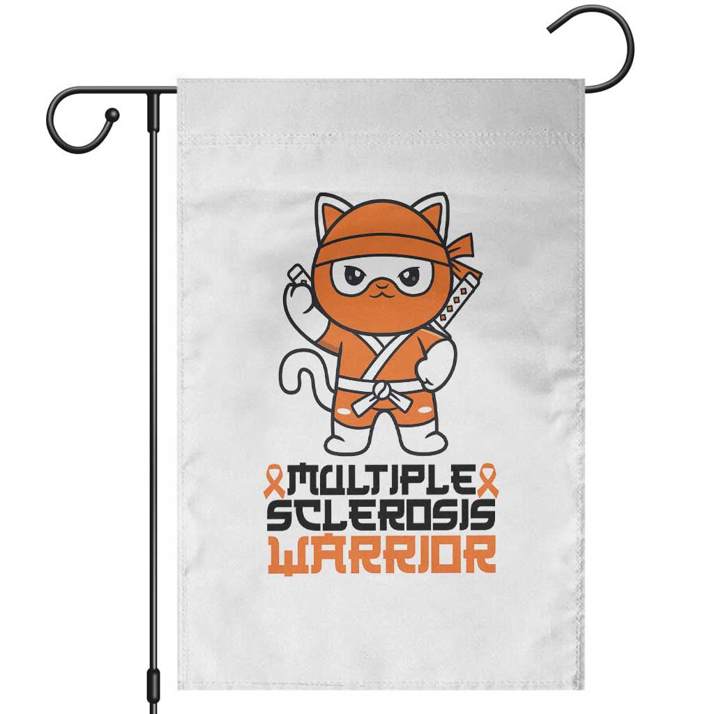 Multiple Sclerosis Awareness Garden Flag Orange Ribbon MS Warrior Ninja TS10 White Print Your Wear