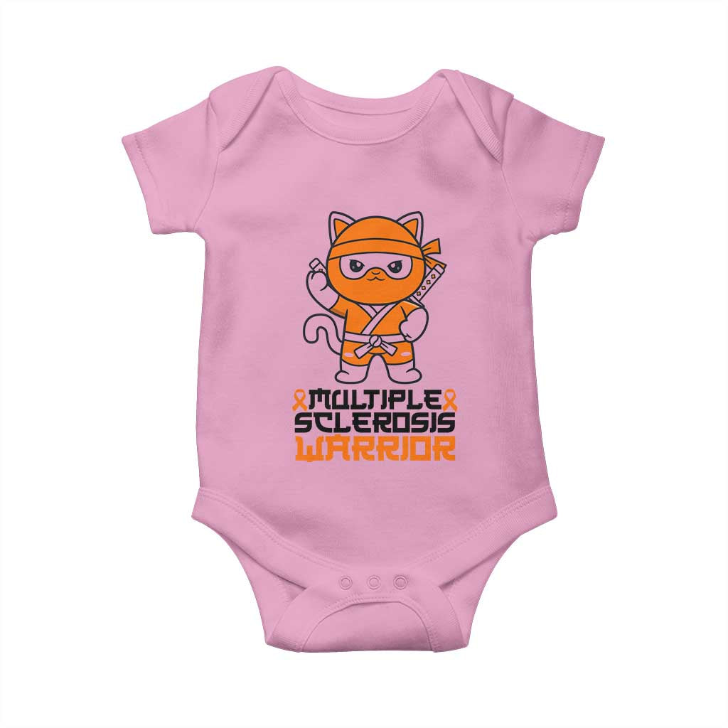 Multiple Sclerosis Awareness Baby Onesie Orange Ribbon MS Warrior Ninja TS10 Light Pink Print Your Wear