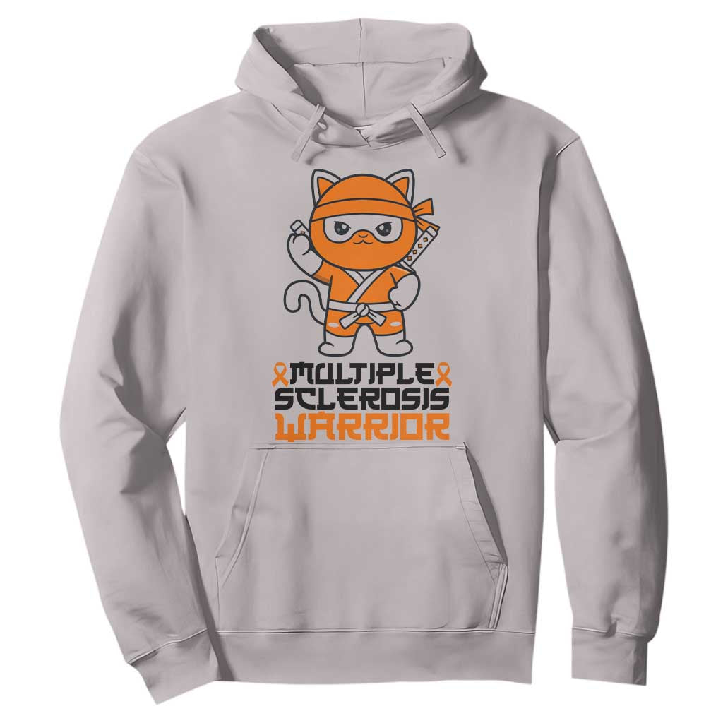 Multiple Sclerosis Awareness Hoodie Orange Ribbon MS Warrior Ninja TS10 Ice Gray Print Your Wear