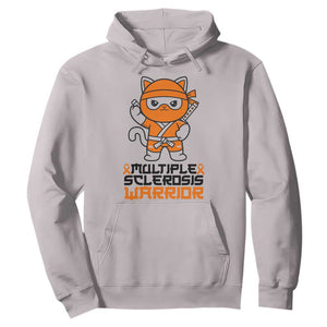 Multiple Sclerosis Awareness Hoodie Orange Ribbon MS Warrior Ninja TS10 Ice Gray Print Your Wear