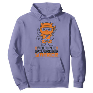 Multiple Sclerosis Awareness Hoodie Orange Ribbon MS Warrior Ninja TS10 Violet Print Your Wear