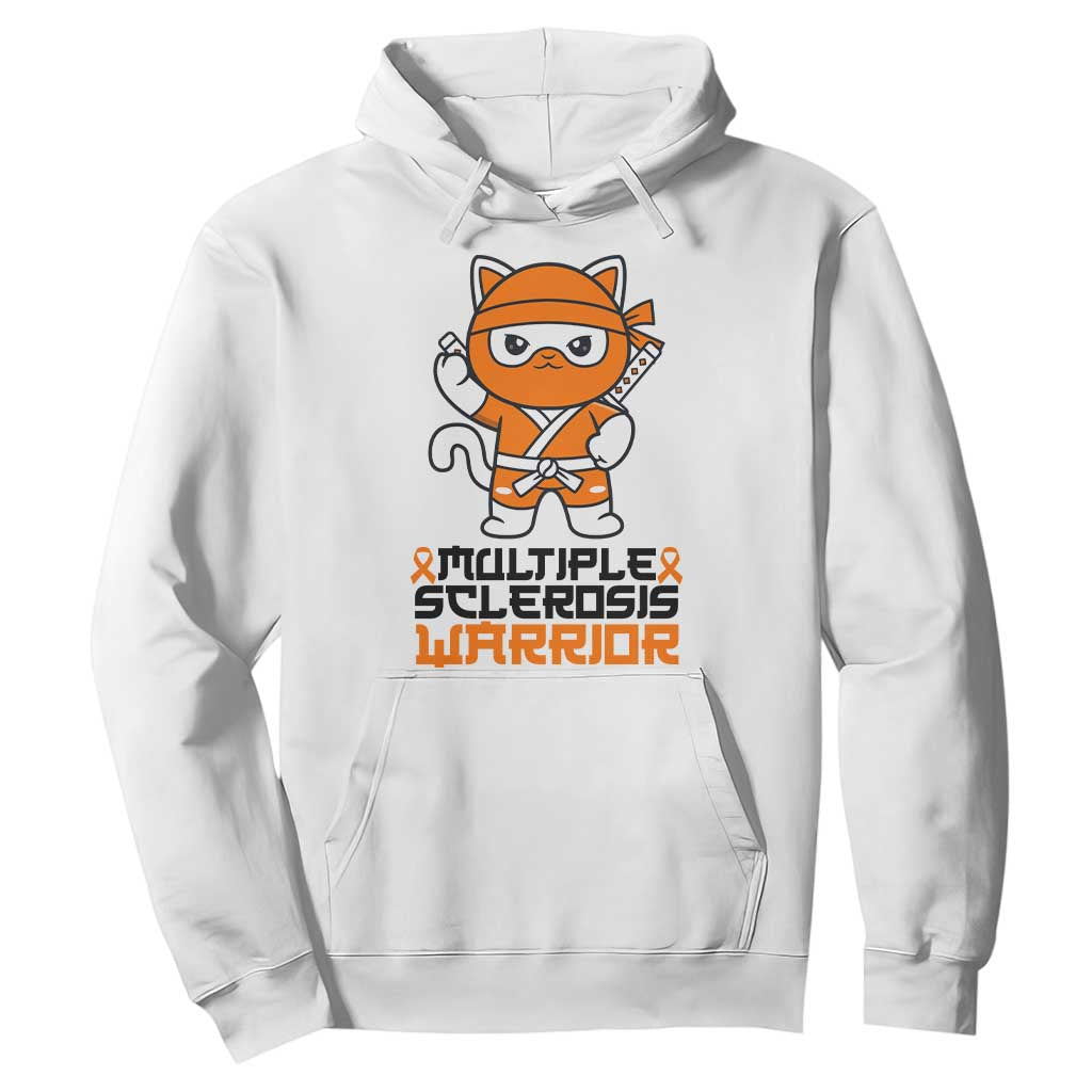Multiple Sclerosis Awareness Hoodie Orange Ribbon MS Warrior Ninja TS10 White Print Your Wear